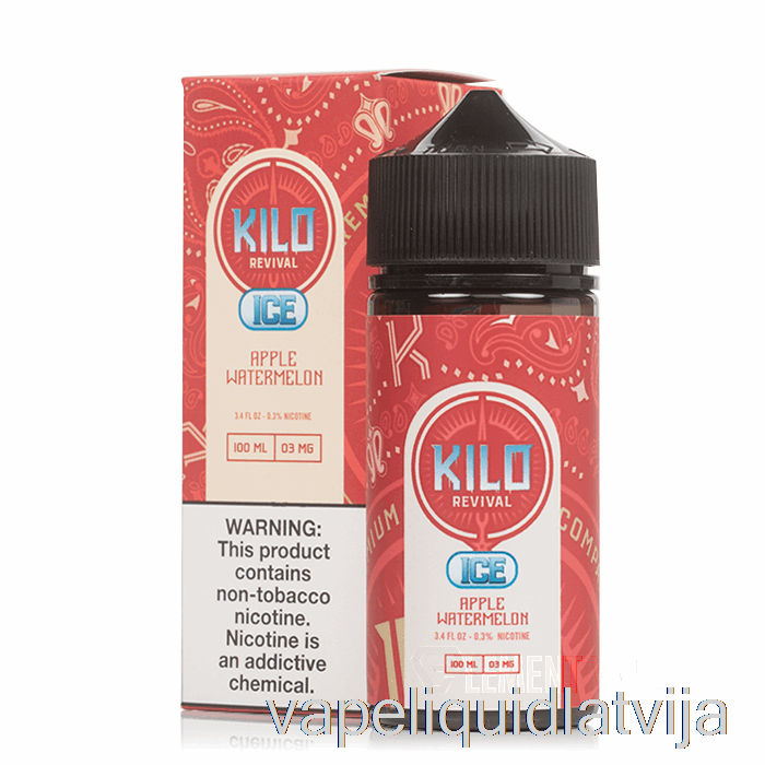 Ledus ābols Arbūzs - Kilo Revival - 100ml 0mg Vape šķidrums